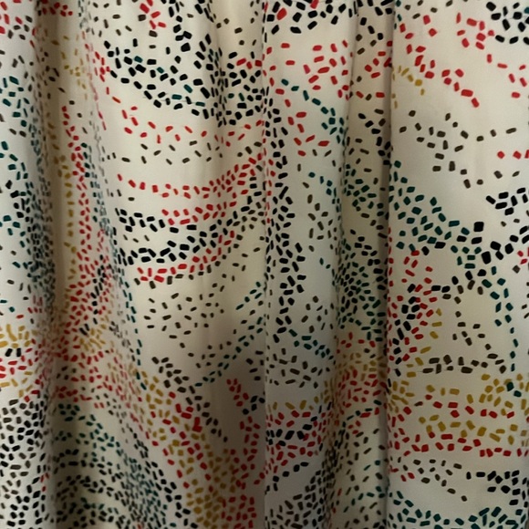 Hype Strapless Midi Dress Size 4 100% Silk Abstract Specked Design Black Trim - Picture 8 of 14